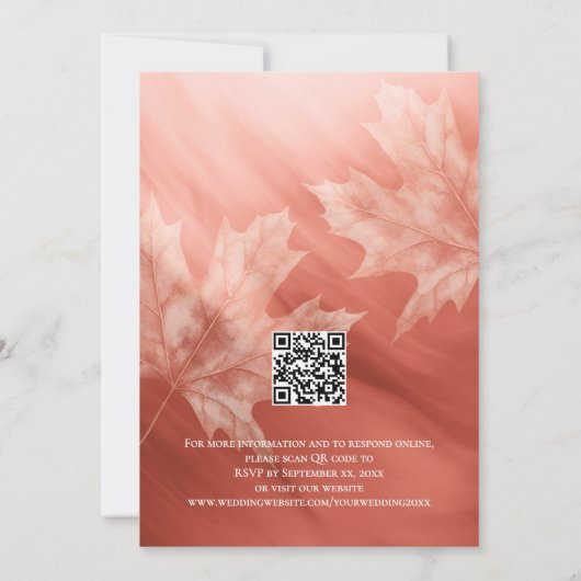 Blätter aus Terrakotta Einladung (Rückseite)