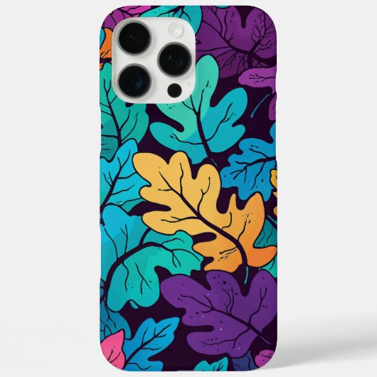 Blätter aus tiefgestrichenem Eichenholz mit farben Case-Mate iPhone Hülle (Rückseite)