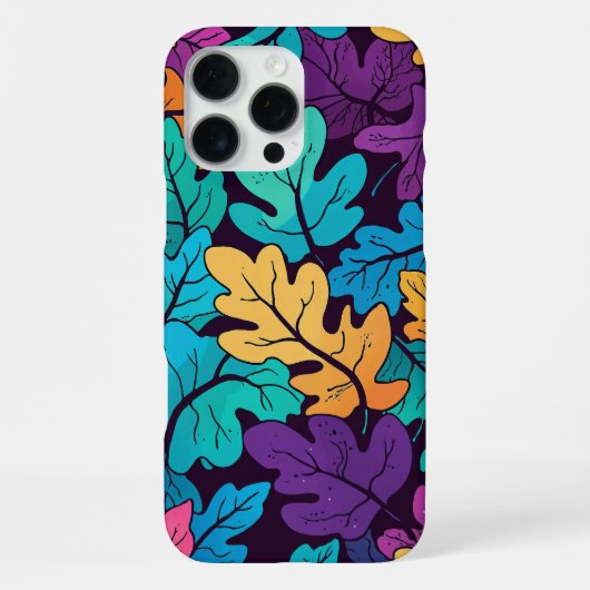 Blätter aus tiefgestrichenem Eichenholz mit farben iPhone Hülle (Rückseite)