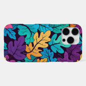Blätter aus tiefgestrichenem Eichenholz mit farben iPhone Hülle (Rückseite (Horizontal))