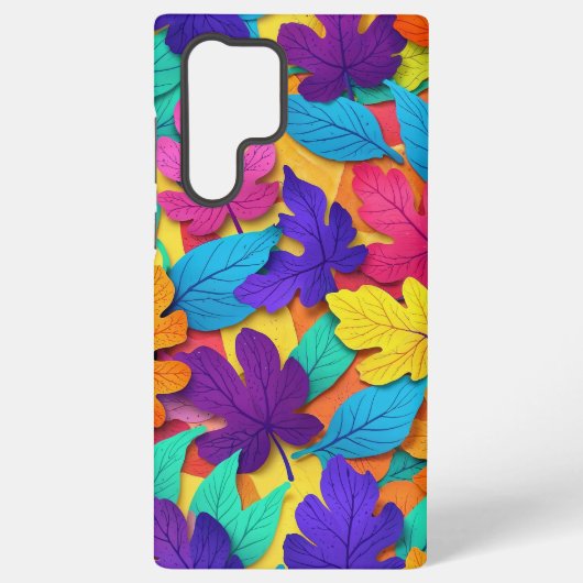 Blätter aus tiefgestrichenem Eichenholz mit farben Samsung Galaxy Hülle (Rückseite)