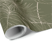 Blätter aus tropischen Palmen mit einer grünen Lin Geschenkpapier (Rolleneckpunkt)