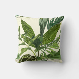 Blätter aus tropischen Palmen, Pflanze, nahtlos bl Kissen