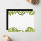 Blätter aus tropischer, grüner Palme Mitteilungskarte (Vorderseite/Rückseite Beispiel)