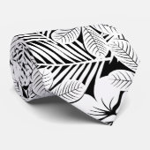 Blätter aus weißem Hibiskus und Palmen Krawatte (Gerollt)