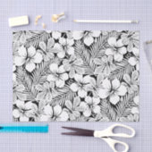 Blätter aus weißem Hibiskus und Palmen Seidenpapier (Handwerk)