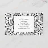 Blätter aus weißem Hibiskus und Palmen Visitenkarte (Rückseite)