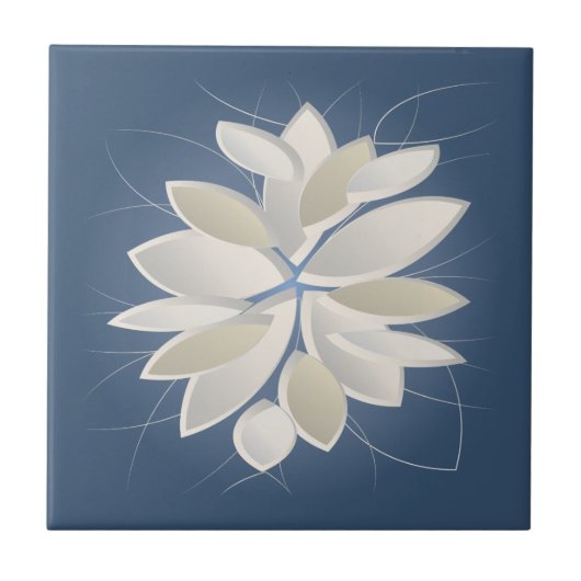 Blätter aus weißem Stein Fliese (Vorderseite)