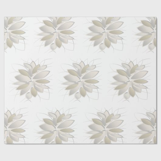 Blätter aus weißem Stein Geschenkpapier (Flach)