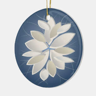 Blätter aus weißem Stein Keramik Ornament