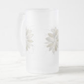 Blätter aus weißem Stein Mattglas Bierglas (Vorderseite Links)