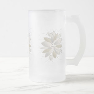 Blätter aus weißem Stein Mattglas Bierglas