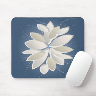 Blätter aus weißem Stein Mousepad