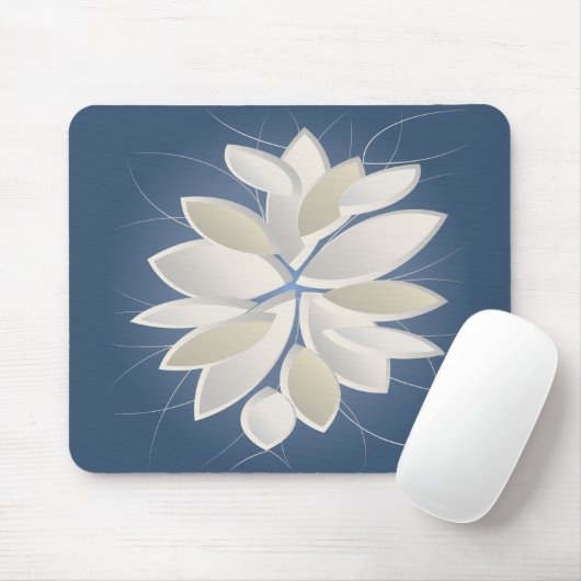 Blätter aus weißem Stein Mousepad (Mit Mouse)