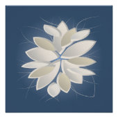 Blätter aus weißem Stein Poster (Vorderseite)