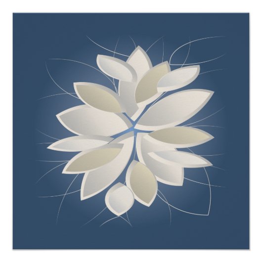 Blätter aus weißem Stein Poster (Vorderseite)