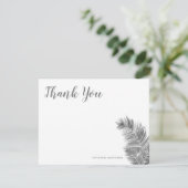 Blätter aus weißem und schwarzem Tropenpalm Dankeskarte (Stehend Vorderseite)