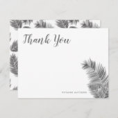 Blätter aus weißem und schwarzem Tropenpalm Dankeskarte (Vorne/Hinten)
