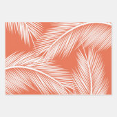 Blätter aus weißer Palme auf lachsfarbenem Hinterg (Vorderseite)