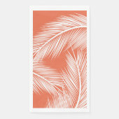 Blätter aus weißer Palme auf lachsfarbenem Hinterg Serviette (Vorderseite)