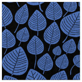 Blätter - Baby Blue on Black Stoff (Nahaufnahme)