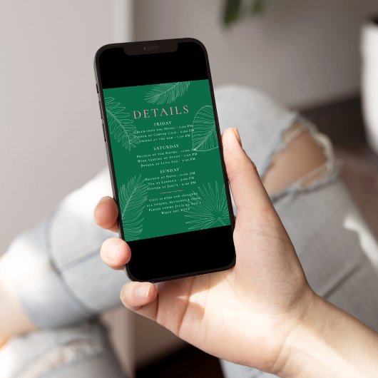 Blätter Bachelorette Einladung