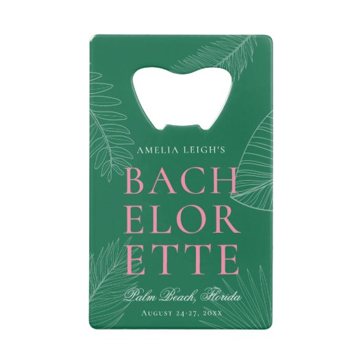 Blätter Bachelorette Geldbeutel Flaschenöffner (Vorderseite)