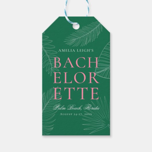 Blätter Bachelorette Geschenkanhänger (Vorderseite)