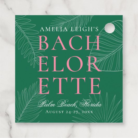 Blätter Bachelorette Geschenkanhänger (Rückseite)