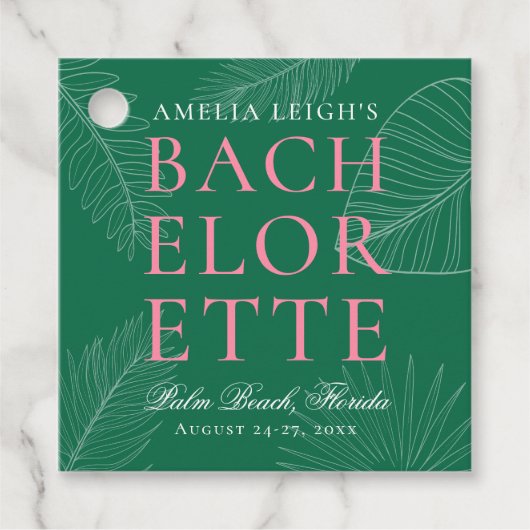 Blätter Bachelorette Geschenkanhänger (Vorderseite)