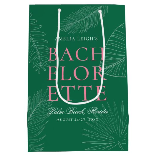 Blätter Bachelorette Mittlere Geschenktüte (Rückseite)