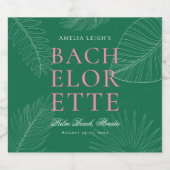 Blätter Bachelorette Schaumweinetikett (Einzelnes Label)