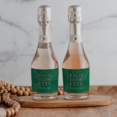 Blätter Bachelorette Schaumweinetikett