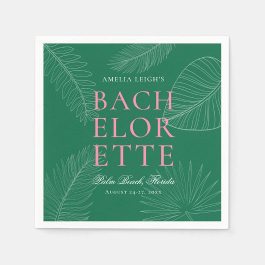 Blätter Bachelorette Serviette (Vorderseite)