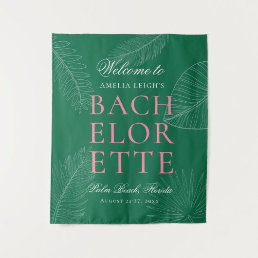 Blätter Bachelorette Wandteppich (Vorderseite)