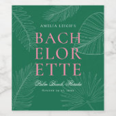 Blätter Bachelorette Weinetikett (Einzelnes Label)