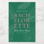 Blätter Bachelorette Weinetikett (Einzelnes Label)