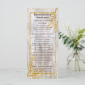 Blätter Bachelorette Wochenende in Bachelorette Menükarte (Stehend Vorderseite)