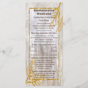 Blätter Bachelorette Wochenende in Bachelorette Menükarte