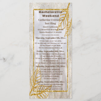 Blätter Bachelorette Wochenende in Bachelorette Menükarte