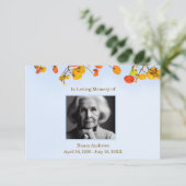 Blätter Beerdigungsdenkmal von Familie Dankeschön- Dankeskarte (Stehend Vorderseite)