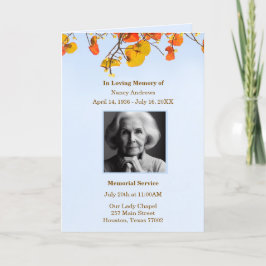 Blätter BeerdigungsGedenkorden für Diensttribut Programm