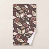 Blätter Beige Braun Minimales Muster Badhandtuch Set (Handtuch)