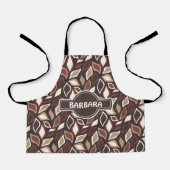 Blätter Beige Braun Minimales Muster Schürze (Vorderseite)
