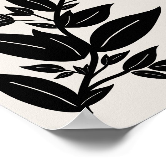 Blätter beige und schwarz botanisch poster (Ecke)