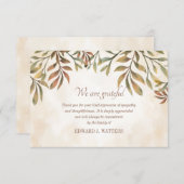 Blätter Beileid Vielen Dank Karte (Vorne/Hinten)