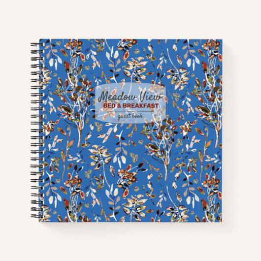 Blätter Berries Blue Vacation Rental Gästebuch Notizblock (Vorderseite)