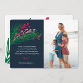 Blätter & Berries Fotokarte Feiertagskarte (Vorne/Hinten)