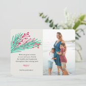 Blätter & Berries Fotokarte Feiertagskarte (Stehend Vorderseite)