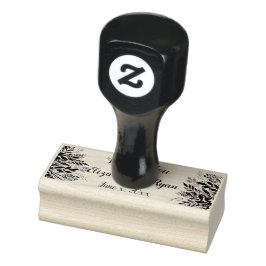 Blätter, Berries und Blume Hochzeit Vielen Dank Gummistempel